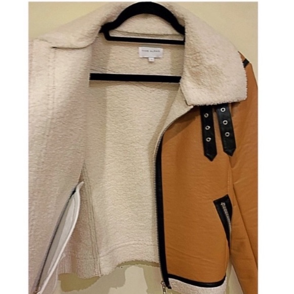 Flash Sale Type Alpha Jacket NEW WITH TAGS Faux leather shearling lined Size L - Picture 8 of 13